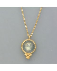 Duo necklace with labradorite and citrine