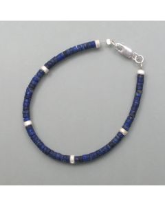 Lapis bracelet with silver elements