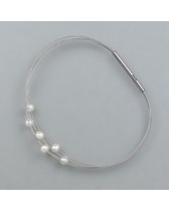 Bracelet floating beads, silver
