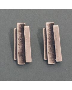 “Barbara” Large Blackened Silver Clip Earrings