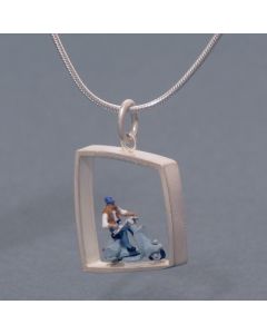 “Vespa Rider” Silver Pendant