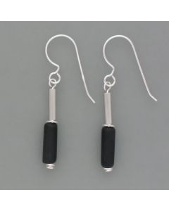 Earrings onyx sticks silver