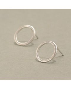 Silver Circle Ear Studs