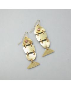 Ohrhänger Fisch in Messing - Photo 1