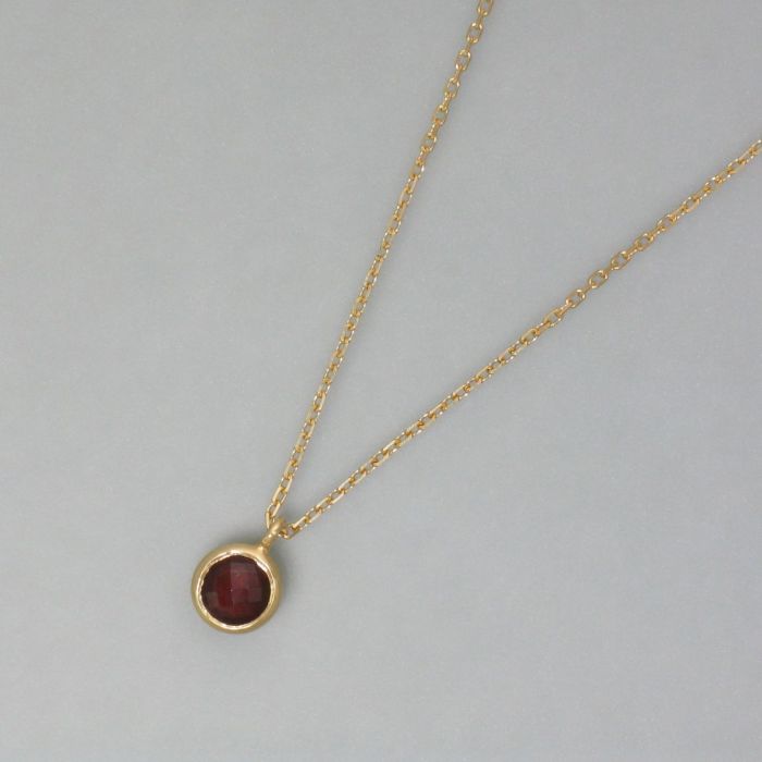Garnet Pendant Necklace | Gold Plated | Auree Jewellery