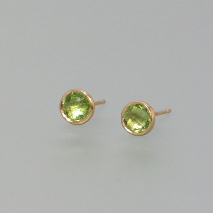 Buy 6mm Peridot Dangle Earrings in 14k Solid Gold | Chordia Jewels