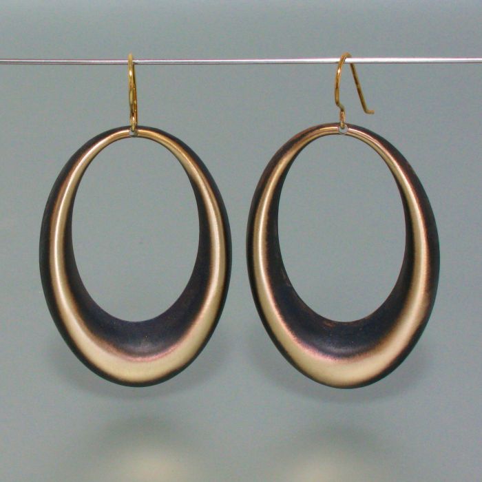 Fesch: plastic earrings, blackened - schmuckwerk-shop.de