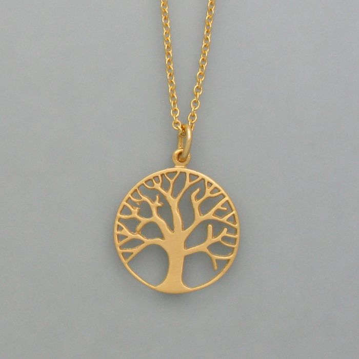 Tree of life pendant necklace for men in 18k gold