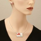“Poppy” Enameled Silver Pendant