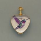 Heart-shaped glass locket, gold-plated