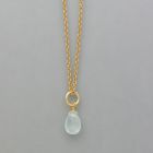 small pendant chalcedony drop and gold plated silver