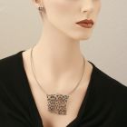 “Lattice” Large Blackened Silver Pendant 