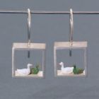 “Ducks” Silver Earrings