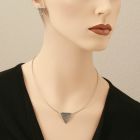 Small Blackened Silver Triangle Pendant