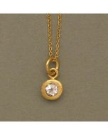 Elegant Gilded Necklace with Topaz Pendant