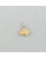 Small ginkgo leaf pendant made of gold-plated silver