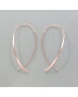Silver earrings long and delicate, rosé gold plated