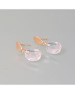 Rose Gold-Plated Faceted Rock Crystal Earrings