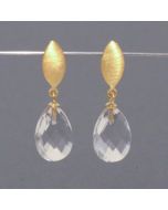 Faceted Rock Crystal Teardrop Earrings