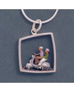 “Vespa Couple” Silver Pendant