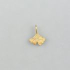 Anhänger kleines Ginkgo-Blatt aus goldpalttiertem Silber