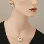 Flat Pearl Silver Pendant