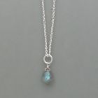 small pendant labradorite drops and sterling silver