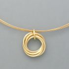 Small pendant playful rings made of gold plated silver