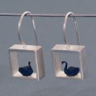 “Black Swan” Silver Earrings