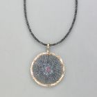 Pendant patina with ruby, large