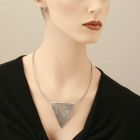 Large Blackened Silver Triangle Pendant