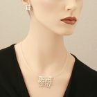 “Lattice” Untarnished Silver Pendant