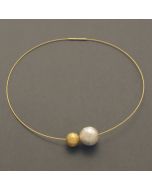 necklaces bicolor silver sphere