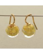 Gold Murano Glass Bead Earrings