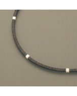 Hematite necklace, small plates, silver