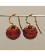 Brown Murano Glass Bead Earrings