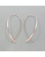 Silver earrings long and delicate, rosé gold plated