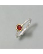 delicate garnet ring, gold plated