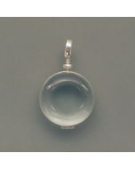 Round glass Locket, silver