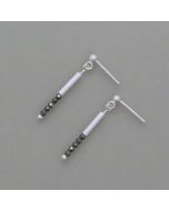 Earrings wtih Silver and Faceted Hematite