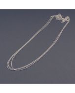 Long delicate triple silver necklace