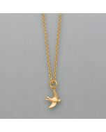 small pendant swallow made of gold plated silver