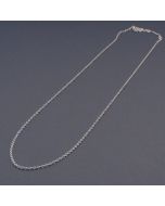 Long delicate eyelet necklace made of silver