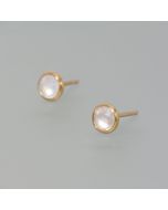 Delicate moonstone studs, gold plated