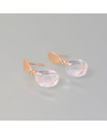 Rose Gold-Plated Faceted Rock Crystal Earrings