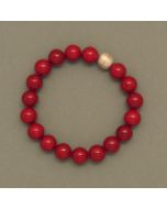 Bracelet red core shell pearls