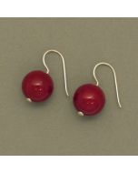 drop earrings red core shell pearls