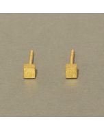 Gold-plated cube earrings, small