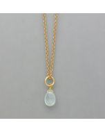 small pendant chalcedony drop and gold plated silver