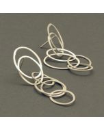 Silver earrings oval rings